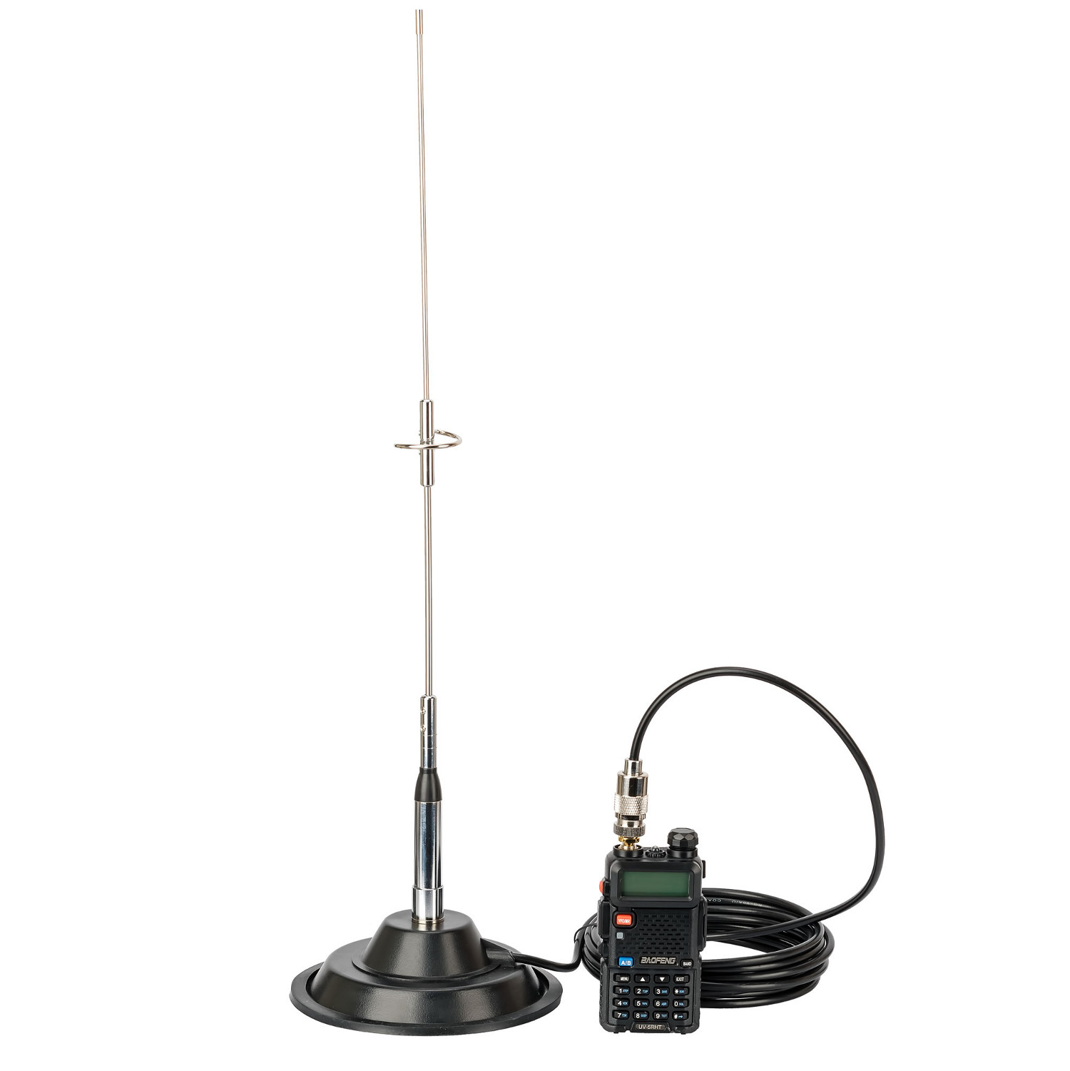 RADIORA NR-770-S MAG adapterem Baofeng UV-5R, UV-82 - antena na magnesie VHF/UHF długość 50cm typ PL, kabel 4m :: KONEKTOR5000.PL radiokomunikacja / akcesoria motoryzacyjne